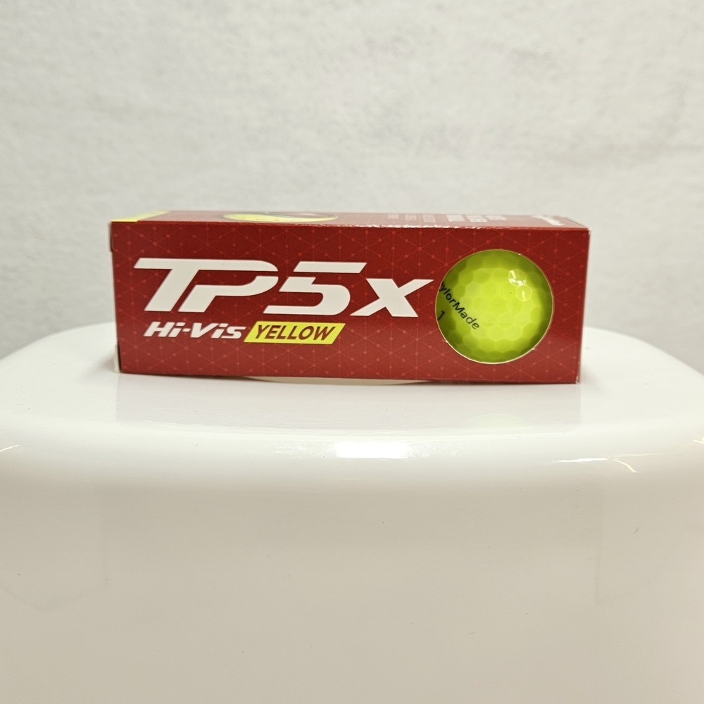 TaylorMade TP5x Hi-Vis Yellow Golf Balls 3 Pack Sleeve NEW Sealed 2024